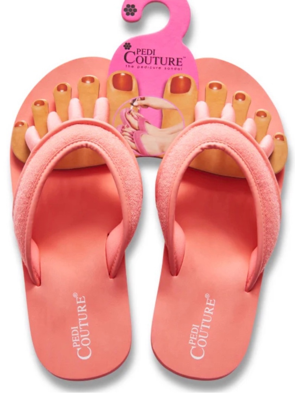 *New* Pedi Couture Coral Toe Separator Sandals